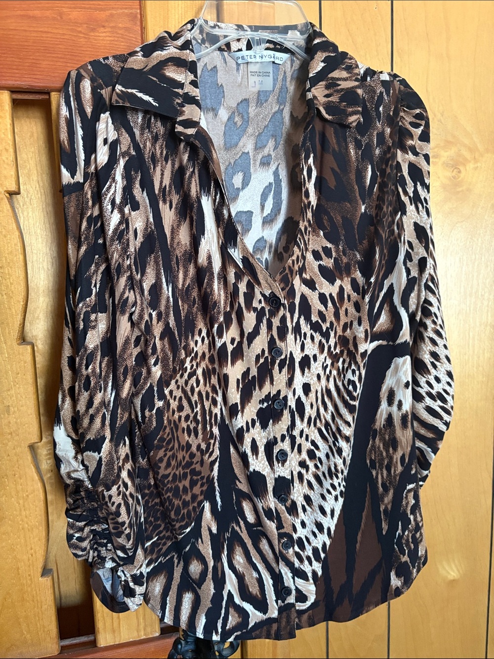 Peter Nygard Leopard-Print Button Blouse